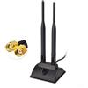 Eightwood WiFi Antenna 2.4G/5.8G Antenna Magnetica a Doppia frequenza 6dBi Adattatore RP-SMA Cavo di prolunga da 2 m Compatibile con Scheda WLAN Schede PCI Router Wirelesse Bluetooth Dlink