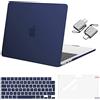 MOSISO Custodia Compatibile con MacBook Air 13 Cover M5 M4 M3 M2 2026-2022 A3449 A3240 A3113 A2681,Case per MacBook Air 13,6'' display Liquid Retina&Copritastiera&Pellicola&Tipo C, Blu Navy