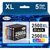 Jagute PGI-2500XL Compatibili per Canon PGI-2500 XL PGI2500XL Cartucce d'inchiostro per Canon Maxify MB5050 MB5150 MB5155 MB5350 MB5450 MB5455 iB4050 iB4150 (5Pack, 2B/C/M/Y)