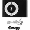 Tiiyee Lettore MP3, Multimediale Portatile per Musica Digitale Mini con Clip Posteriore Auricolare Cavo USB MP3 Musicale Lettori Running Registratore Sportivo Supporta Scheda SD Memoria (Nero)