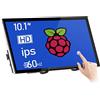 HMTECH Raspberry Pi Schermo 10.1 Pollice Touchscreen Monitor 1024x600 Portatile HDMI 16:9 IPS Display per Raspberry Pi 4/3/2/Zero/B/B+ Win10/8/7, Free-Driver