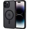 XTCASE Cover Magnetica per iPhone 12 Pro Max [Compatibile con MagSafe], Custodia Traslucida Opaca Posteriore Resistente ai graffi TPU Bumper Antiurto Sottile Protettiva Case, Nero