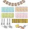Suitedget 46pcs Candy Bar Sacchetti Caramelle Accessori Set,4 Acciaio Inox Candy 2 Scoop Ghiaccio 36 Candy Sacchetti Regalo 3 Adesivi 1 Candy Bar Banner,Candy Bar Accessori Per Negozi Di Caramelle,Matrimoni