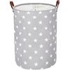 DOKEHOM 20-Inches Ispessimento Raggruppabili Round Stoccaggio Paniere, Cotone (Grigio Star, L)