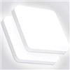 Eyesgood Plafoniera Soffitto 36W 2 Pezzi Lampada LED 6500K 3240LM Plafoniera Bagno Moderna IP44 Impermeabile Rotonda da Ufficio Luce per Camera da Letto, Cucina, Soggiorno, Balcone
