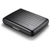 ÖGON -DESIGNS- Portafoglio in alluminio di grande capacità con chiusura in metallo, protezione RFID contro le frodi e la smagnetizzazione, modello Smart Case OSLO Large