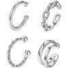 ChicSilver Orecchini Clip Argento 925, Orecchini Donna Senza Buco, Confezione Regalo