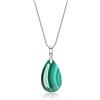 COAI Collana da Donna in Argento Sterling con Ciondolo Lacrima/Goccia d'Acqua in Malachite
