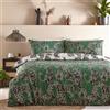 furn. Set copripiumino Wildcat, reversibile, tribale, grafica, in morbido misto cotone, con federe (verde giungla, matrimoniale)