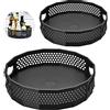 SAMSYOKI 2pcs porta spezie per cucina girevole, Lazy Susan piatto girevole portaspezie rotante a 360, vassoio girevole per spezie in plastica per cucina organizer, pepe, olio e conserve (nero)