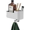 Tiger 2-Store Vaschetta portaoggetti con gancio per asciugamano e portaspazzolini 25 cm Bianco