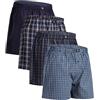 DANISH ENDURANCE 4 Paia Boxer Uomo Cotone Biologico 100% Fantasia, Mutande a Pantaloncino, Comodi, Leggeri e Traspiranti, Blu/Grigio Misto, XL