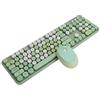 GOTOTOP Tastiera Wireless, 2.4 GHz 104 Tasti Design Vintage per Macchina da Scrivere Tastiera Wireless Tastiera Bluetooth con Mouse Tastiera Meccanica da Gioco per Windows, PC, Laptop(Mix Verde)