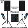 Mackie Thump 212 A Impianto Audio + Mixer + Stativi + Cavi Pro 1600W DJ Karaoke
