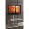 EKF MEDIO PORTA TV LCD HI TECH A 2 RIPIANI VETRO NERO E COLONNA ROTANTE