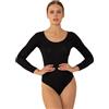 miorre Donna Manica Lunga Body in Modal (M/L, Nero)