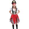 Rabtero Costume pirata per bambini, Abito principessa pirata per ragazze con cappello solo, Costume pirata per bambini 3-4 anni