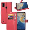 Fertuo Cover per ZTE Blade A51, Custodia Portafoglio Cover a Libro in Pelle Flip Case con Silicone Bumper, Fibbia Magnetica, Porta Carte, Kickstand, per ZTE Blade A51, Rosso