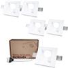 King Led KingLed - 5x Porta faretto da Incasso In Gesso Ceramico Quadrato Fascio Luce 45° per Faretto Gu10 e Mr16 - Dimensione 120x120x65mm Cod. 1428