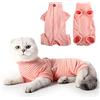 HEYWEAN Body Post Operatorio Gatto - Tuta Medica Sterilizzato Manica Lunga - Alternative al Collare - Tutina Strisce per Gatto - Vestito Pigiama