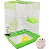 BPS BUENA PET SHOP BPS BPS-1236 - Gabbia per criceti, con mangiatoia, abbeveratoio, ruota di casa, colore casuale, 35 x 28 x 54 cm