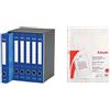 ESSELTE S65 ESSENTIALS E6 gruppo raccoglitore a 2 anelli - dorso 4 cm - Blu - 391965050 & Buste Perforate Standard, in PPL Antiriflesso, per Archiviare e Conservare Documenti in Formato A4