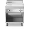 Fry Top elettrico con piastra cromata 2/3 liscia 1/3 rigata. Dim.cm. 70x70x85H. - Assorbimento 9 Kw.