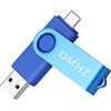 OXYEFEI Chiavetta USB Personalizzata con Inciso Nome, Flash Drive USB 2.0 Unità USB 8GB / 16GB / 32GB / 64GB / 128GB in Metallo (Blu)