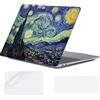 YOPAS Custodia per MacBook Air 13 pollici 2020 2019 2018 Cover M1 A2337 A2179 A1932, Plastica Custodia MacBook Air 13 M1 Cover Case per Mac Air 13 pollici con Copritastiera in Silicone, Van Gogh