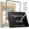 Esanik 2+2 Pezzi Effetto Carta Pellicola Protettiva per iPad Pro 12,9 Pollici (2022/2021/2020/2018), 2× Opaco Vetro Temperato Prottetiva Opaca e 2× Pellicola Fotocamera, Antiriflesso, Feel like Paper