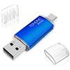 TOHDNC Chiavetta USB C 64 GB, Pen Drive USB 64GB Flash Drive 2 in 1 OTG Penna USB 2.0 64 giga Memoria Stick Per Telefono Type C, Laptops, PC, Tablets (Blu)