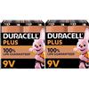 Duracell 8X Duracell 9V Plus (2 Blister Da 4 Batterie) 8 Pile (6LR61/MN1604)