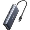Anker Hub USB-C Anker PowerExpand 8 in1, adattatore con Dual 4K HDMI, Power Delivery 100 W, Ethernet da1 Gbps, 2 porte dati USB 3.0, lettore di schede SD e microSD, per MacBook Pro, XPS, Pixelbook e altro