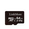LinkMore 64GB Scheda Micro SDHC XV11 A1, UHS-I, U1, V10, compatibile con classe 10, velocità di lettura fino a 95 MB/s, adattatore SD incluso