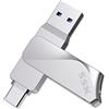 SSK Chiavetta USB C 64GB, Up to 200MB/s USB C 3.2 Pendrive, 2 in 1 OTG usb C Pendrive 64GB USB-C Flash Drive per PC/Laptop/Notebook Andriod Telefono Cellulare con USB-C