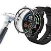 Acadeny Custodia con pellicola protettiva in vetro temperato, compatibile con xiaomi Mi Watch, durezza 9H, 360°, ultra sottile, per xiaomi Mi Watch con scala, trasparente