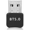 Yizhet Adattatore Bluetooth 5.0 USB 2.0 Dongle, Trasmettitore Bluetooth USB 2.0, Due Modi Alta velocità per PC con Windows XP/7/8/10, Plug e Play (Bluetooth 5.0)