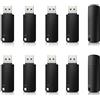 Vansuny ‌Vansuny Chiavette USB 2.0 16GB 10 Pezzi con Capuccio di Protezione, Memoria Flash Portatile per PC/Laptop/TV, Design Compatto e Durevole (Nero)
