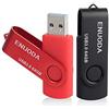 ENUODA 2 Pezzi 64GB Chiavetta Pennetta Girevole USB 3.0 Unità Memoria Flash（Nero Rosso）