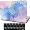 AMCJJ Custodia Rigida Compatibile con MacBook Pro 14 Pollici 2021 2022 Release A2442 M1 Pro/M1 Max Chip con Touch ID ,Plastica Case Cover & EU Tastiera Cover, Marmo Blu Rosa