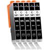 Supply Guy 581XXL Cartucce Nero compatibili con Canon CLI-581 XXL per Pixma TS705 TS705a TS6350 TS6350a TS6351 TS6351a TS6300 TR8550 TS9550 Multipack 5 Cartucce d'inchiostro 581 XXL