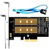 GLOTRENDS PA12 Adattatore doppio M.2 SSD PCIe X4 per un'unità SSD M.2 NVMe e un'unità SSD M.2 SATA, supporto per unità SSD PCIe 4.0 e avvio del sistema operativo da unità SSD M.2 NVMe