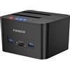 FIDECO Docking Station per Disco Rigido, USB 3.0 Docking Station per 2,5 e 3,5 SATA HDD SSD, con lettore di schede TF & SD, supporta clone Offline
