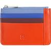 DUDU Bustina porta carte di credito in vera pelle colorata portafogli con zip Arancio