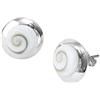 Vurmashop Orecchini in argento sterling 925 Occhio di Shiva - Pietra Santa Lucia - Perle Naturali - Conchiglia Marina - Piccoli orecchini argentati bianchi, Pendientes Pequeños, Argento sterling, Occhio di