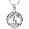 Friggem Collana Madre e Figlio in Argento Sterling 925 Collana con Ciondolo Albero della Vita Gioielli per la Festa della Mamma Regali per Mamma Figlia Sorella (C-madre e due figli)