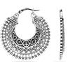 LeCalla Orecchini in Filigrana Argento Sterling 925 - Antichi Rotondi Medi Grandi Orecchini a Cerchio con Taglio in Filigrana a Doppia Faccia 35MM