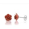inSCINTILLE Orecchini Donna a Fiore Roselina in Madreperla e Argento Rodiato 925 - Vari Colori (Rosso)