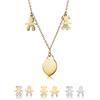 inSCINTILLE Collana Donna in Acciaio Inossidabile con Ciondolo Bebè e Cristalli Strass (Cuore Oro Giallo)