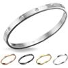 inSCINTILLE Bangle Bracciale Rigido Donna Uomo in Acciaio Inossidabile, Confezione Regalo Donna Uomo Inclusa, Braccialetti Bangles a Cerchio (Argento Punti Luce, Altezza 6mm - Circonferenza 18cm)